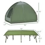 2-Person Tent Cot, 4-in-1 Elevated Camping Bed Combo with Air Mattress, Bed Cover, Foot Pump, Folding Off Ground Double Tent for Camping, Hiking, Backpacking - Image 3
