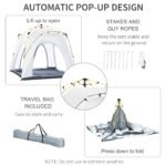 4 Person Automatic Camping Tent, Outdoor Pop Up Tent, Portable Backpacking Dome Shelter, Light Grey - Image 5