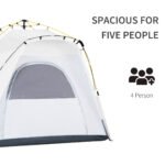 4 Person Automatic Camping Tent, Outdoor Pop Up Tent, Portable Backpacking Dome Shelter, Light Grey - Image 4