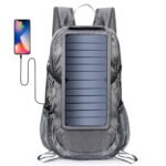 Solar Backpack Foldable Hiking Daypack With 5V Power Supply - Image 2