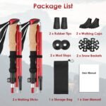 2Pcs Walking Sticks Collapsible Hiking Poles Folding Aluminum Trekking Poles Adjustable Hiking Sticks With EVA Foam Grips For Backpacking Hiking Mountain Climbing - Image 2