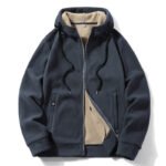 Men's Outdoor Fleece Coat Hooded Polar Fleece Jacket - Image 2