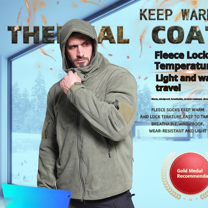 696855ab-0dd9-4589-a9b1-b0b0dd42dd3d_fine.jpeg Outdoor Sports Fleece-Lined Hooded Insulated Polar Fleece Jacket - Image 1