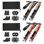 2Pcs Walking Sticks Collapsible Hiking Poles Folding Aluminum Trekking Poles Adjustable Hiking Sticks With EVA Foam Grips For Backpacking Hiking Mountain Climbing