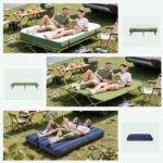 2-Person Tent Cot, 4-in-1 Elevated Camping Bed Combo with Air Mattress, Bed Cover, Foot Pump, Folding Off Ground Double Tent for Camping, Hiking, Backpacking - Image 5