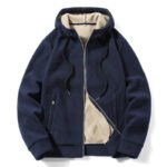 Men's Outdoor Fleece Coat Hooded Polar Fleece Jacket - Image 6
