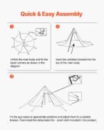 Hot Tent For 2 Persons, Portable Winter Tipi Tent With Stove Jack, Waterproof Canvas Camping Tents,  Lightweight 4 Season Shelter Tents For Hiking Fishing Backpacking, S Size - Image 5